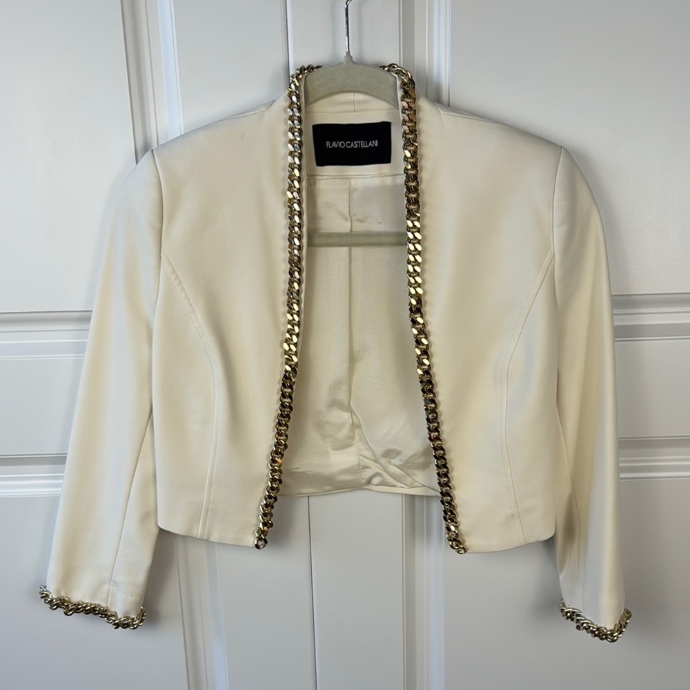 Flavio Castellani white Jacket with Metallic Trim